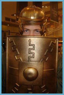 Serge, Playing with Centurion Armor in the Gift Shop